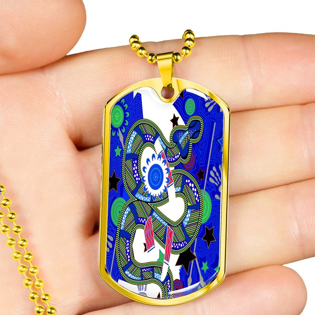 Vibe Hoodie Dog Tag - Parramatta Eels Naidoc Blue - Rugby Team Dog Tag