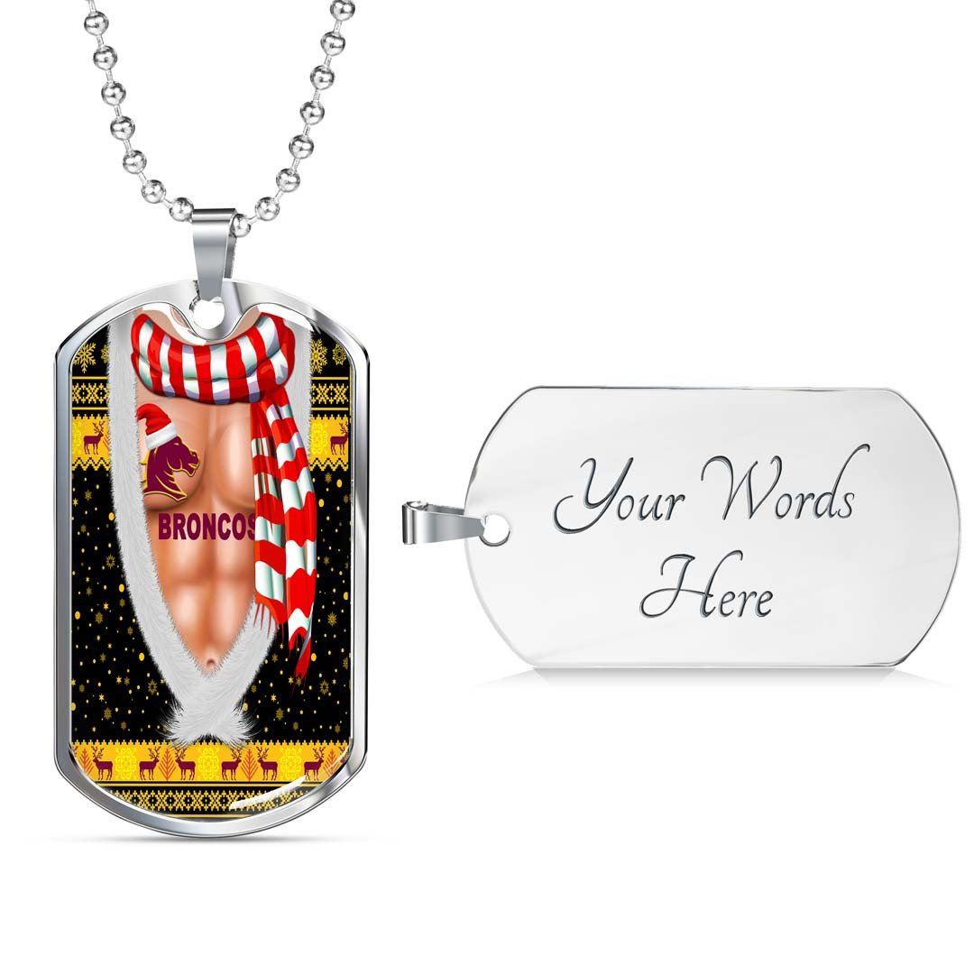 Vibe Hoodie Dog Tag - Brisbane Broncos Christmas Six Pack Style - Rugby Team Dog Tag