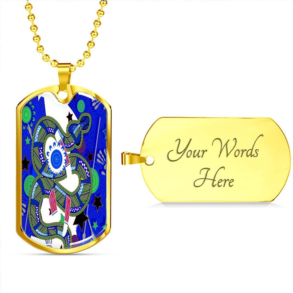 Vibe Hoodie Dog Tag - Parramatta Eels Naidoc Blue - Rugby Team Dog Tag