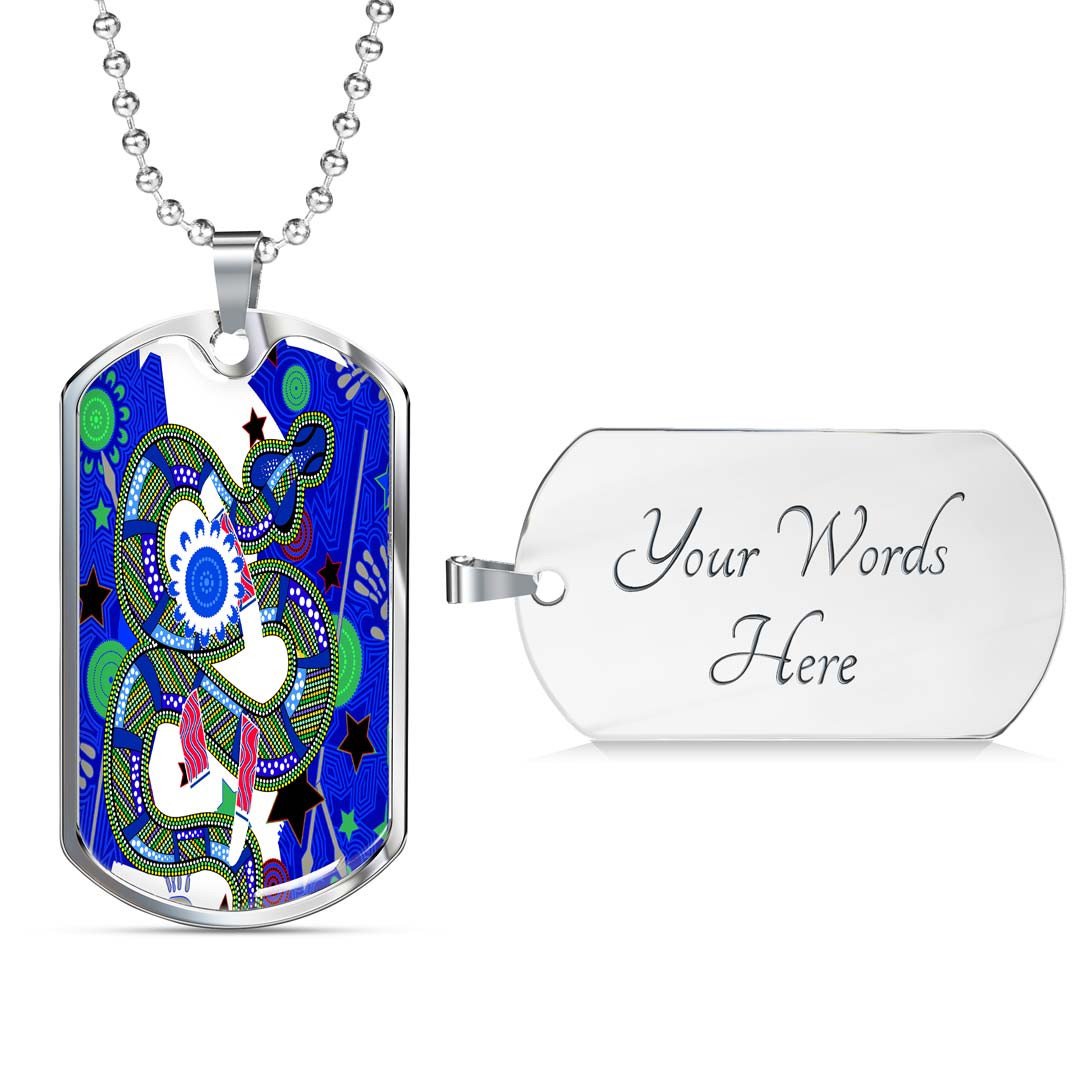 Vibe Hoodie Dog Tag - Parramatta Eels Naidoc Blue - Rugby Team Dog Tag