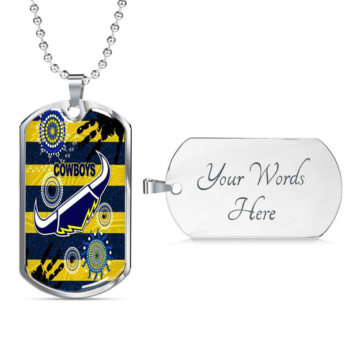 Vibe Hoodie Dog Tag - North Queensland Cowboys Anzac Special Style (Navy) - Rugby Team Dog Tag