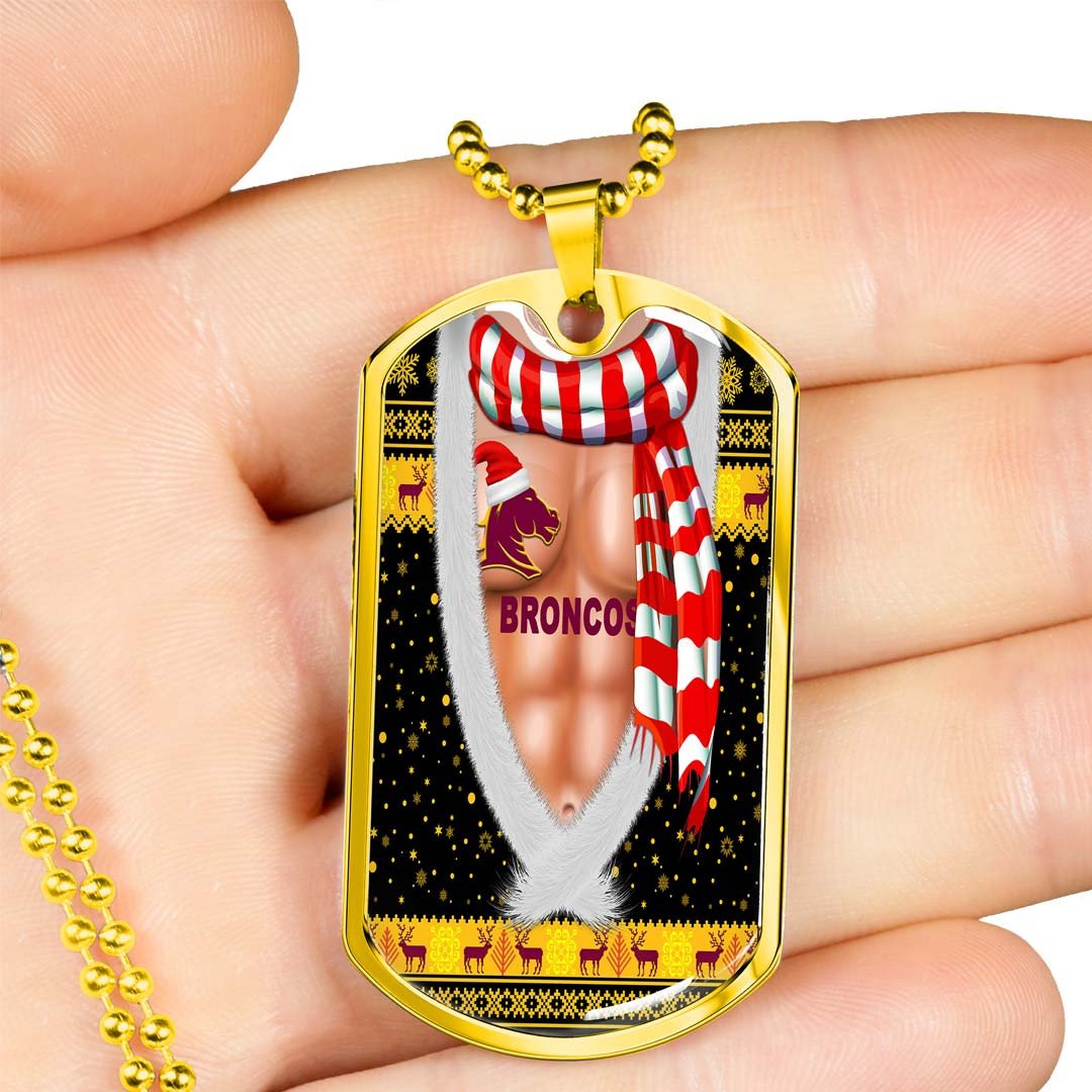 Vibe Hoodie Dog Tag - Brisbane Broncos Christmas Six Pack Style - Rugby Team Dog Tag