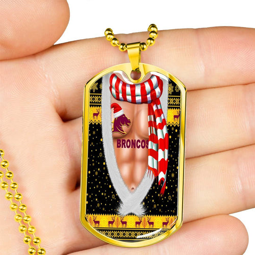 Vibe Hoodie Dog Tag - Brisbane Broncos Christmas Six Pack Style - Rugby Team Dog Tag