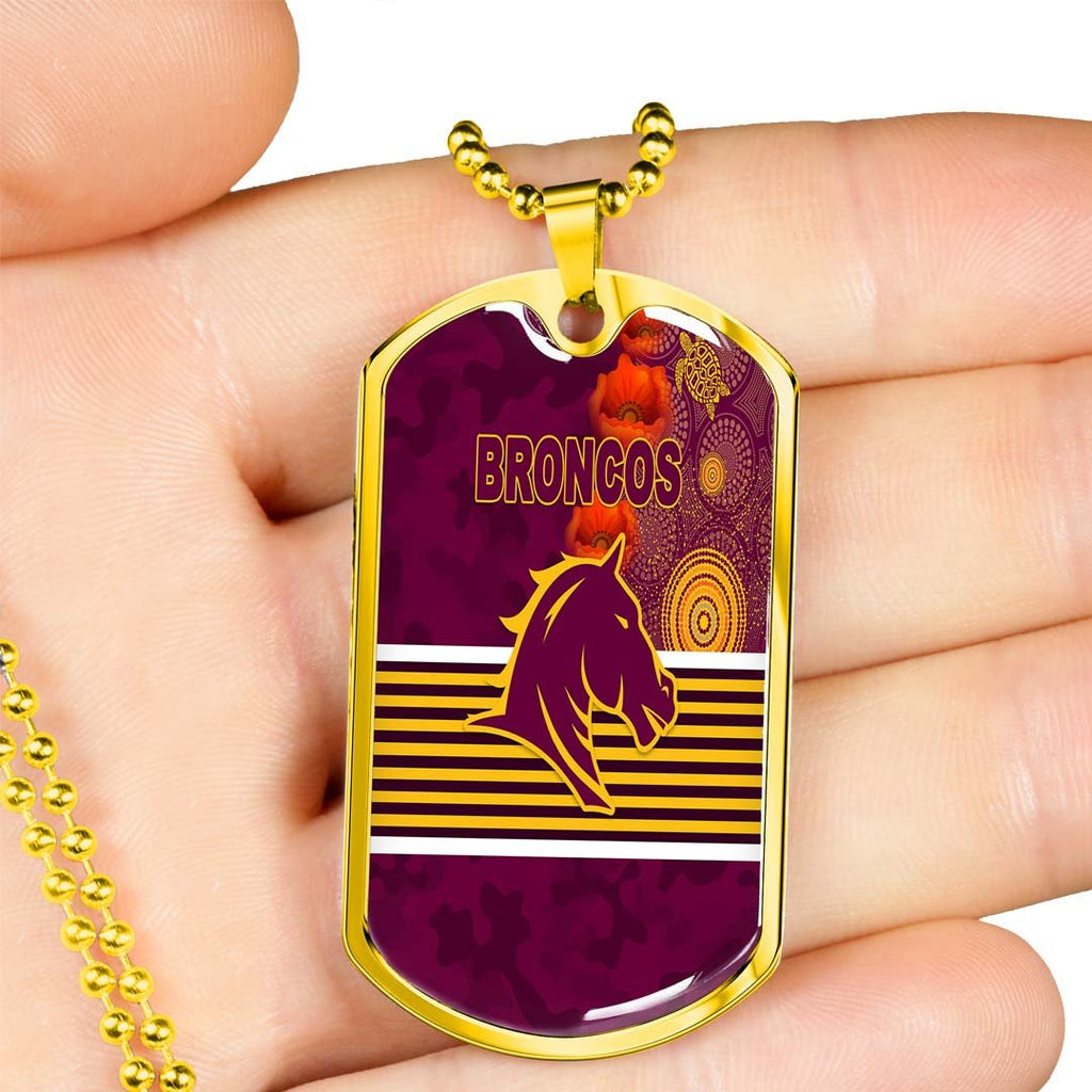 Vibe Hoodie Dog Tag - (Custom) Brisbane Broncos Indigenous, Poppy - Rugby Team Dog Tag
