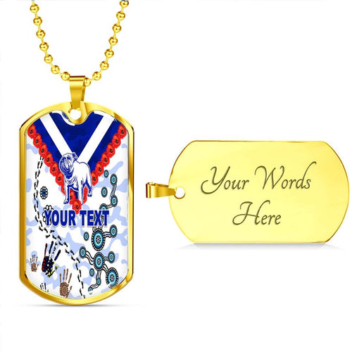 Vibe Hoodie Dog Tag - (Custom) Canterbury-Bankstown Bulldogs Anzac Day New - Rugby Team Dog Tag