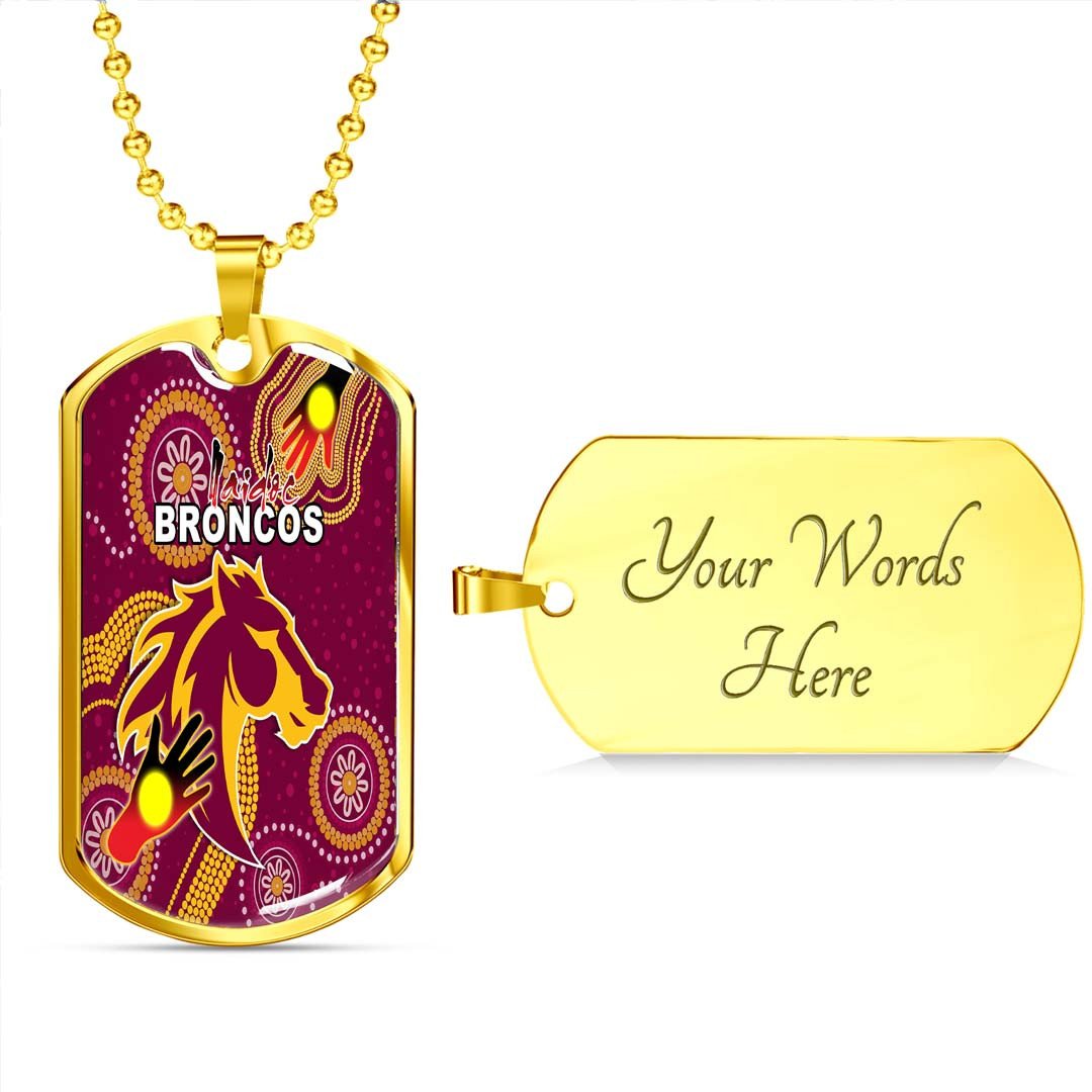 Vibe Hoodie Dog Tag - Brisbane Broncos Indigenous Naidoc - Rugby Team Dog Tag