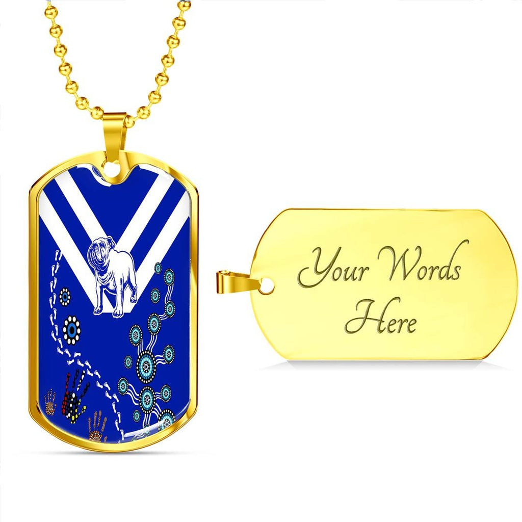 Vibe Hoodie Dog Tag - Canterbury-Bankstown Bulldogs Indigenous Special Royal Blue - Rugby Team Dog Tag Dog Tag