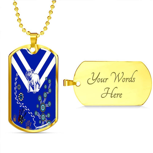 Vibe Hoodie Dog Tag - Canterbury-Bankstown Bulldogs Indigenous Special Royal Blue - Rugby Team Dog Tag Dog Tag