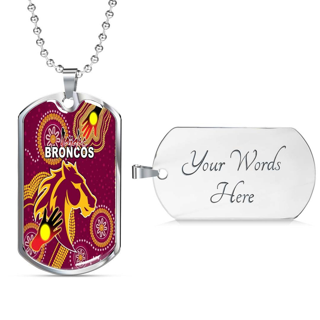 Vibe Hoodie Dog Tag - Brisbane Broncos Indigenous Naidoc - Rugby Team Dog Tag