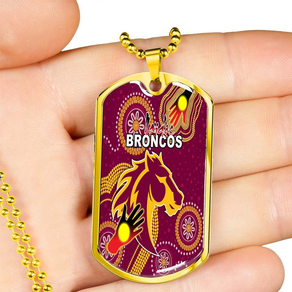 Vibe Hoodie Dog Tag - Brisbane Broncos Indigenous Naidoc - Rugby Team Dog Tag