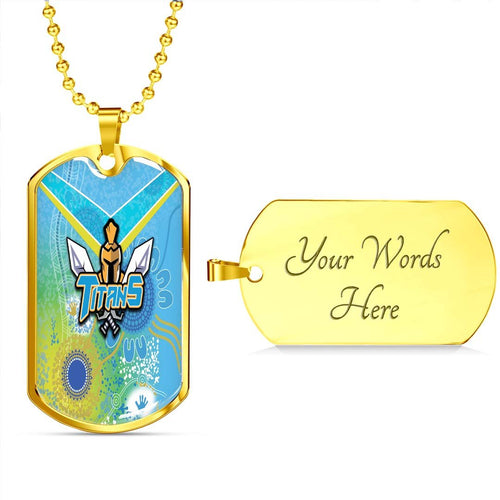 Vibe Hoodie Dog Tag - Gold Coast Titans Indigenous Special Style - Rugby Team Dog Tag