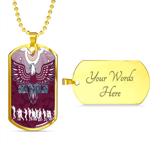 Vibe Hoodie Dog Tag - Manly-Warringah Sea Eagles Aboriginal Anzac - Rugby Team Dog Tag