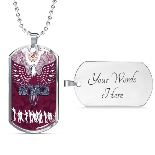 Vibe Hoodie Dog Tag - Manly-Warringah Sea Eagles Aboriginal Anzac - Rugby Team Dog Tag