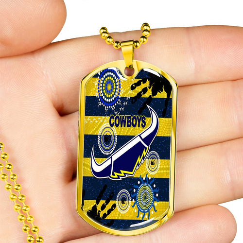Vibe Hoodie Dog Tag - North Queensland Cowboys Anzac Special Style (Navy) - Rugby Team Dog Tag