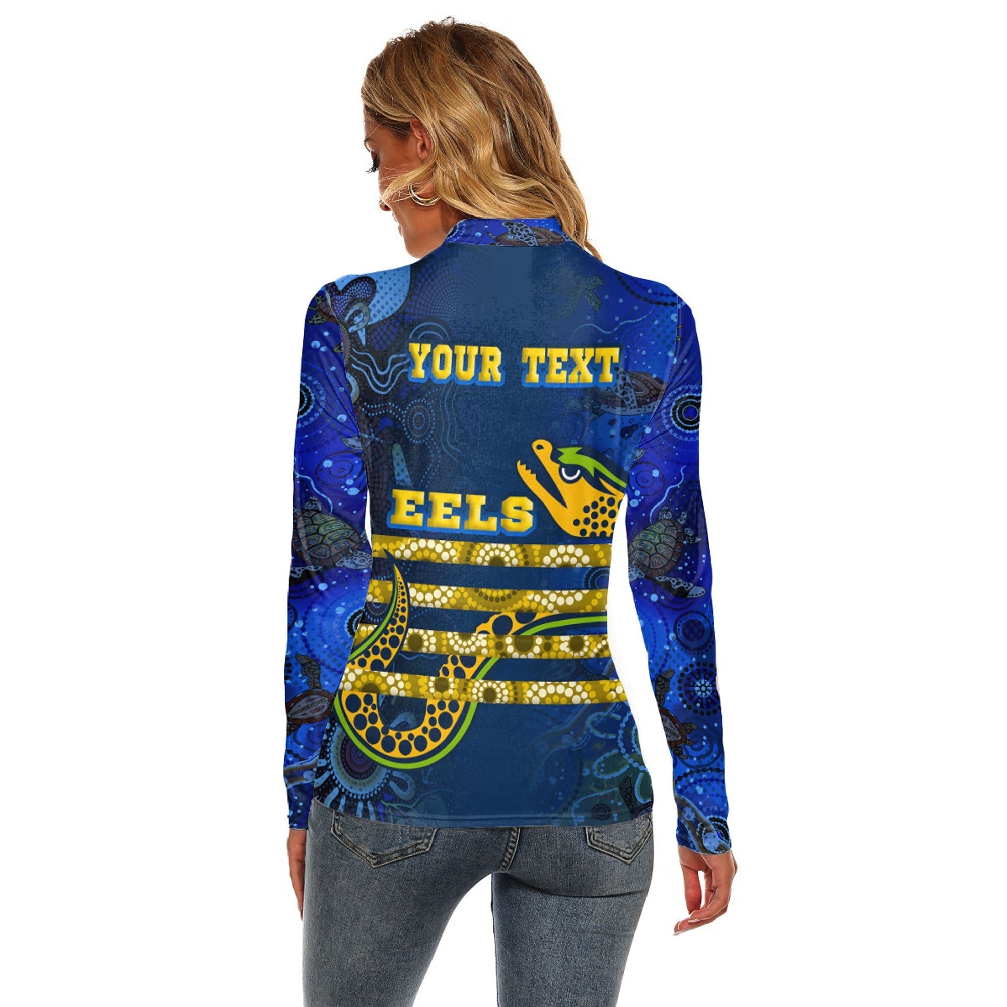 vibe-hoodie-clothing-custom-parramatta-eels-style-womens-stretchable-turtleneck-top