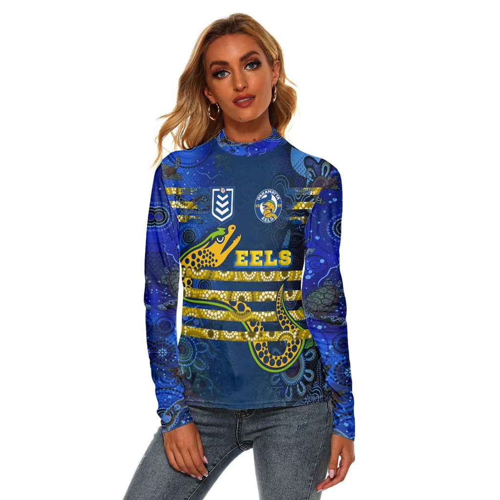 vibe-hoodie-clothing-custom-parramatta-eels-style-womens-stretchable-turtleneck-top