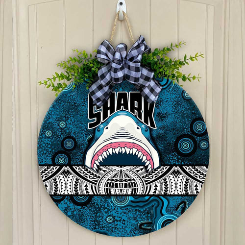 vibe-hoodie-wooden-sign-custom-cronulla-sutherland-sharks-tattoo-style-round-wooden-sign