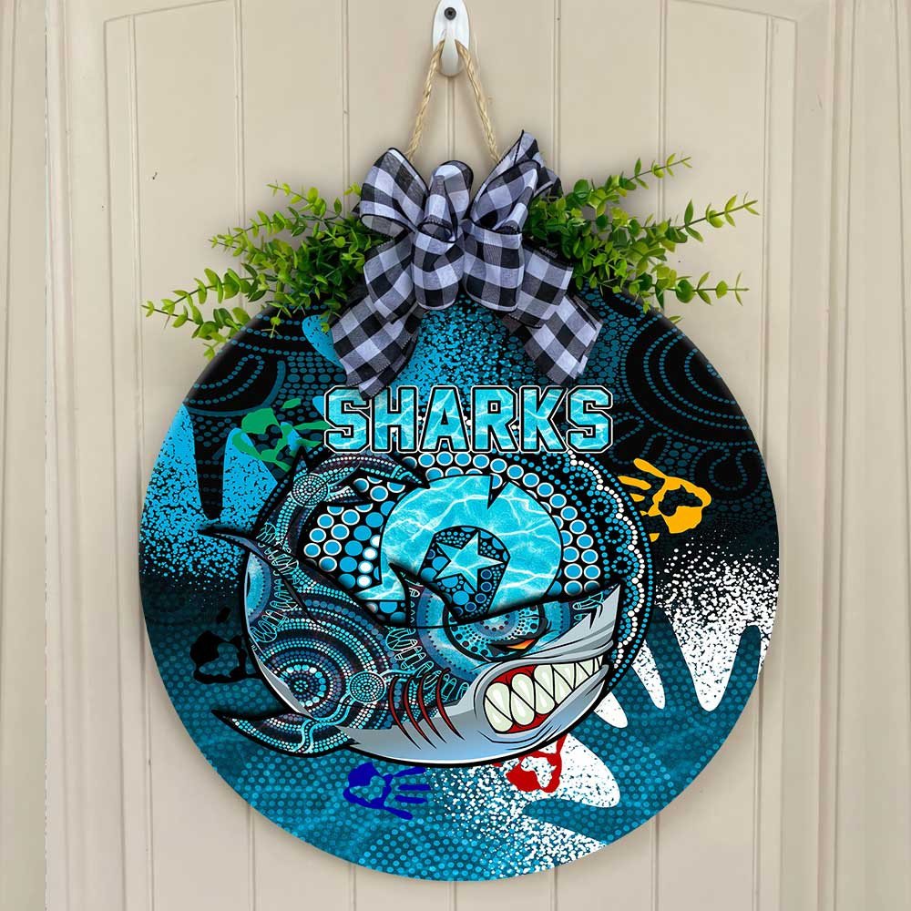 vibe-hoodie-wooden-sign-cronulla-sutherland-sharks-naidoc-2022-round-wooden-sign
