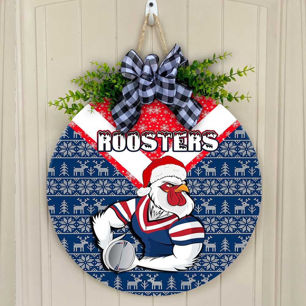 vibe-hoodie-wooden-sign-custom-sydney-roosters-christmas-round-wooden-sign