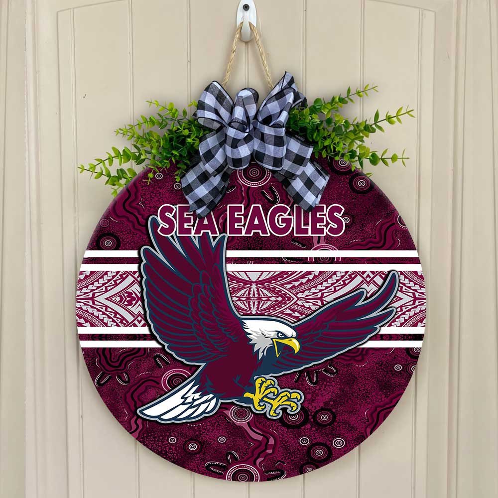 vibe-hoodie-wooden-sign-manly-warringah-sea-eagles-tattoo-style-round-wooden-sign