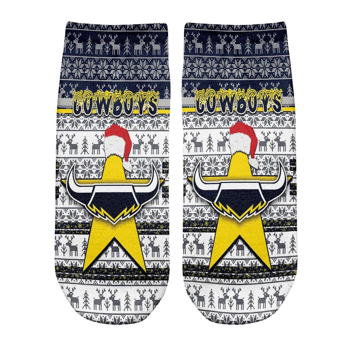 vibe-hoodie-socks-north-queensland-cowboys-christmas-ankle-socks