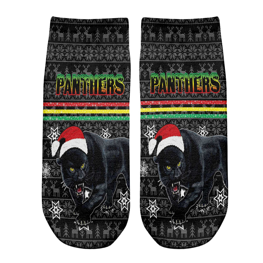 vibe-hoodie-socks-custom-penrith-panthers-christmas-ankle-socks