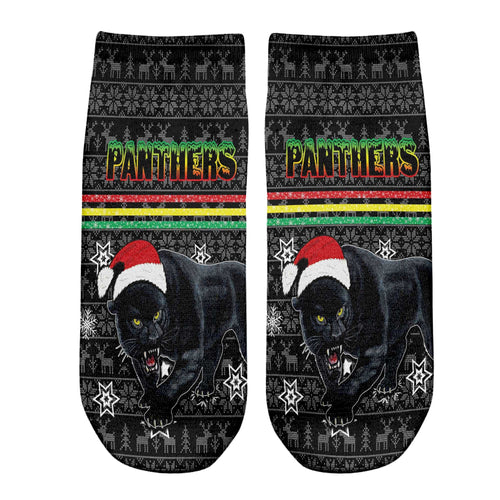 vibe-hoodie-socks-custom-penrith-panthers-christmas-ankle-socks