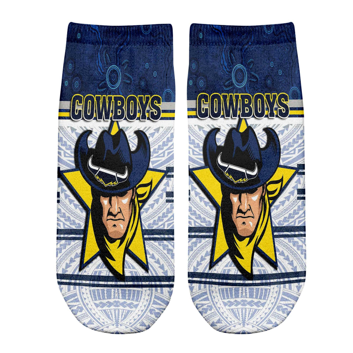 vibe-hoodie-socks-custom-north-queensland-cowboys-tattoo-style-ankle-socks