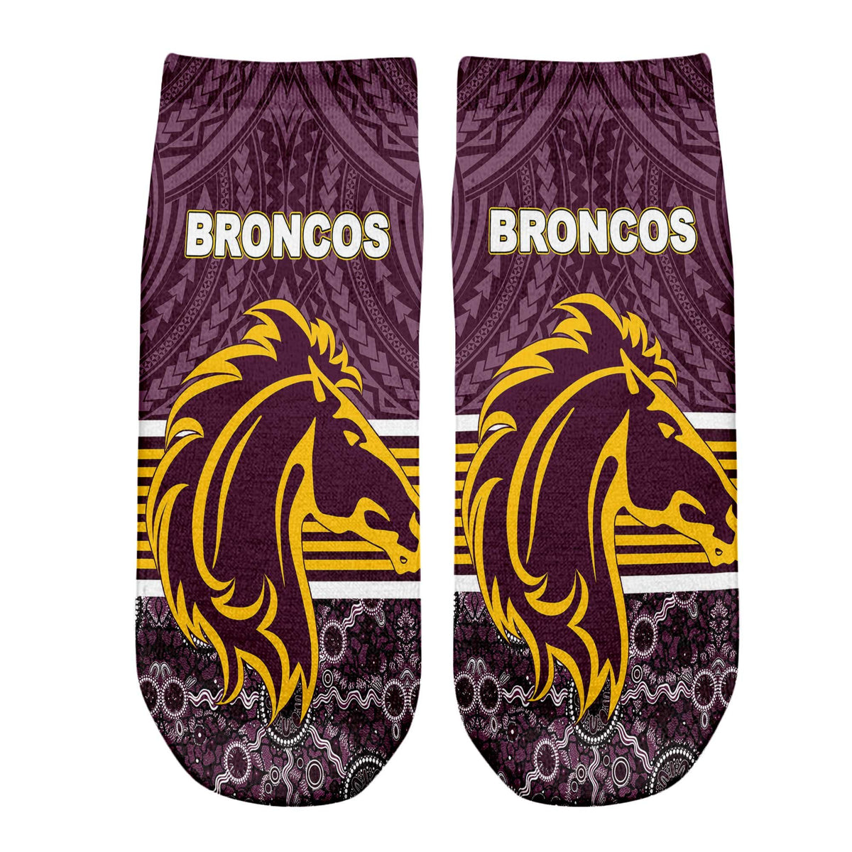 vibe-hoodie-socks-custom-brisbane-broncos-tattoo-style-ankle-socks