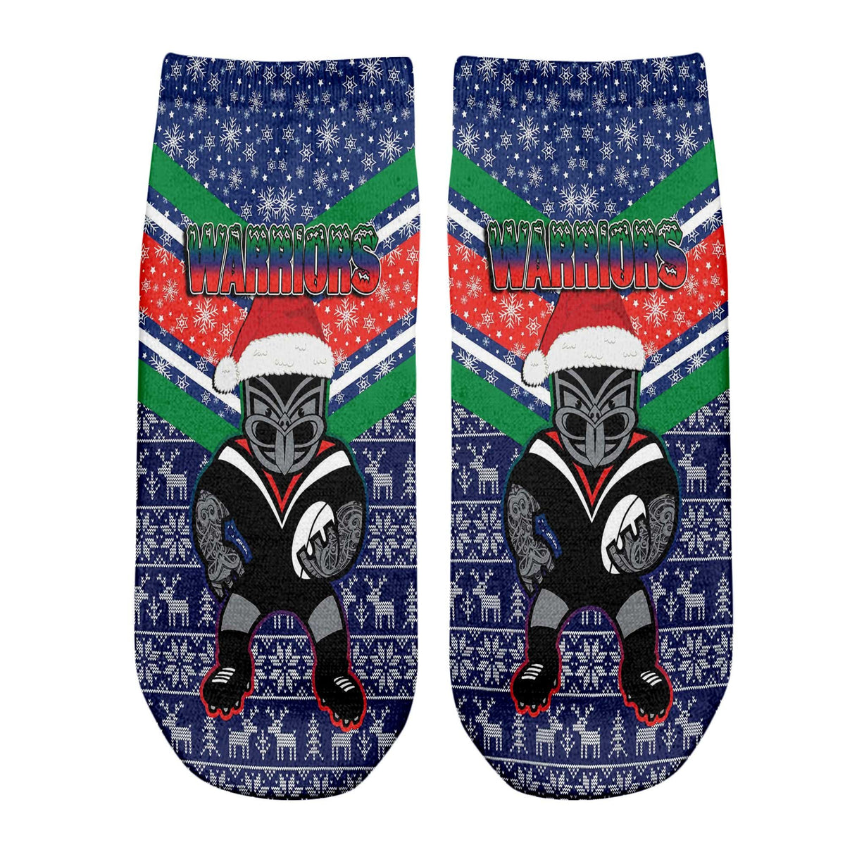 vibe-hoodie-socks-custom-new-zealand-warriors-christmas-ankle-socks