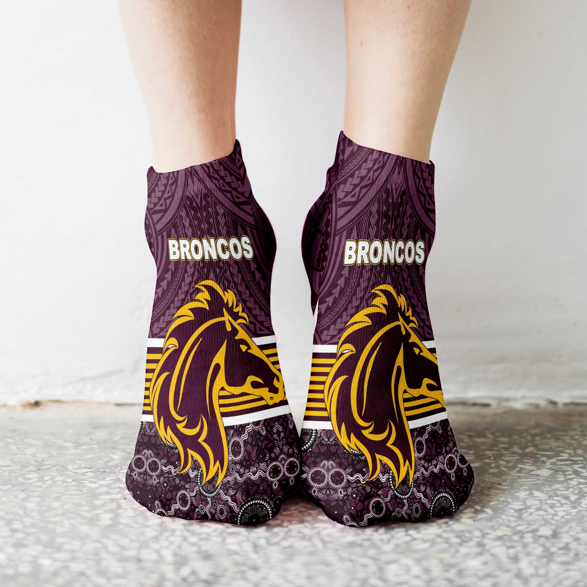 vibe-hoodie-socks-custom-brisbane-broncos-tattoo-style-ankle-socks