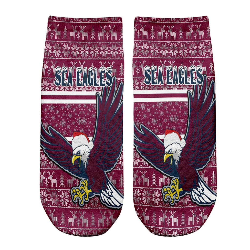vibe-hoodie-socks-custom-manly-warringah-sea-eagles-christmas-ankle-socks