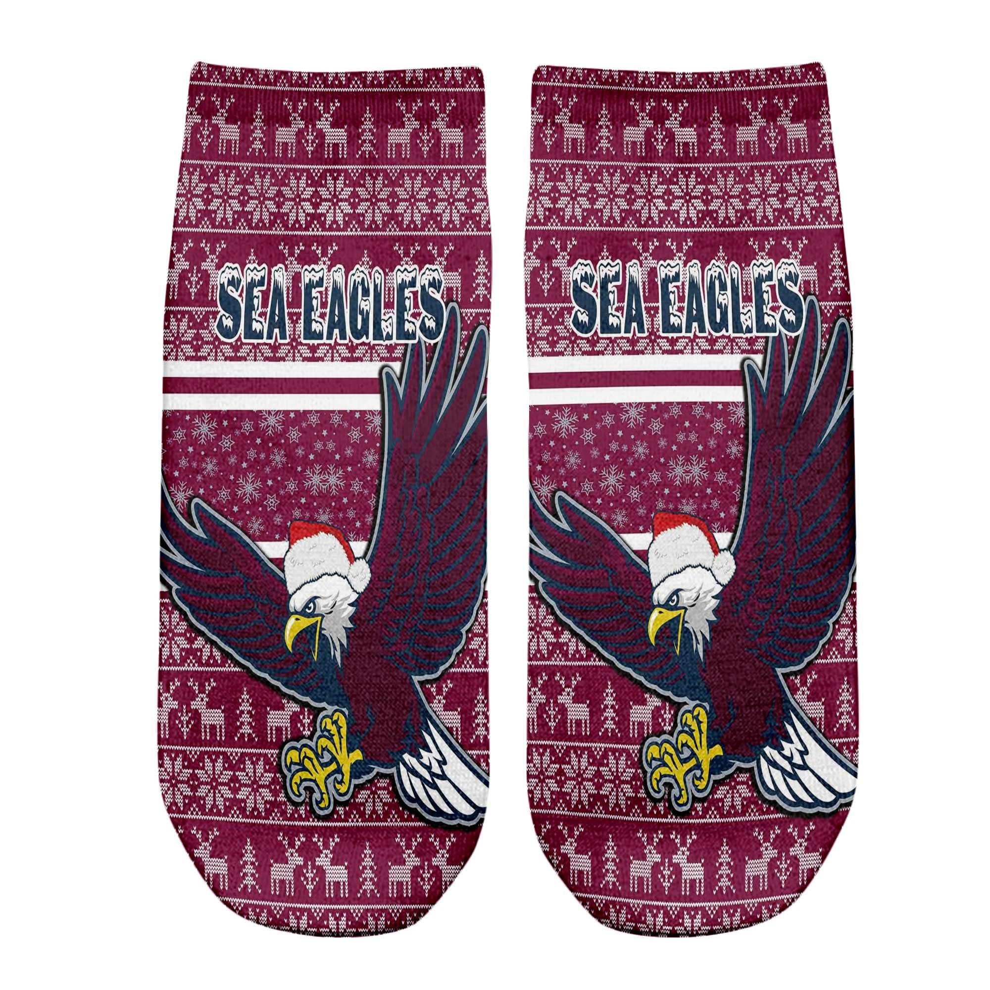 vibe-hoodie-socks-custom-manly-warringah-sea-eagles-christmas-ankle-socks