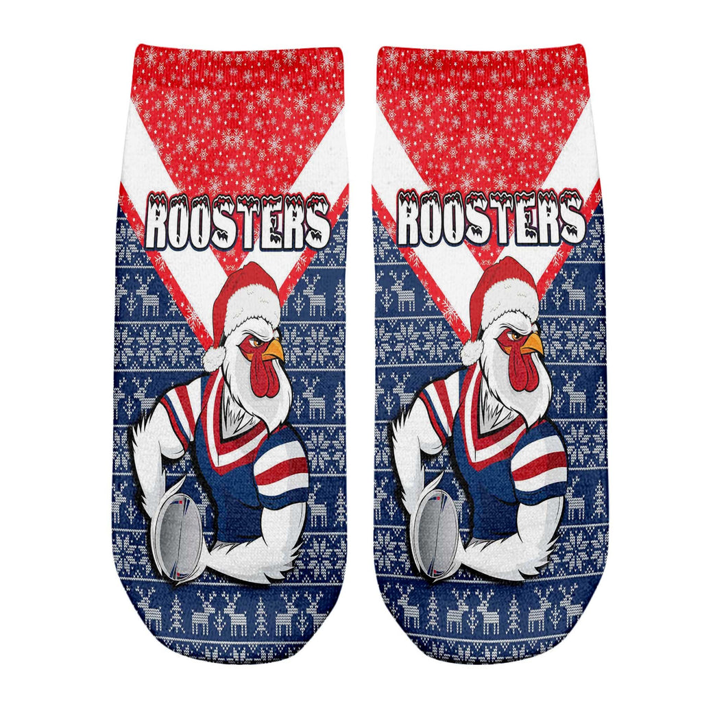 vibe-hoodie-socks-custom-sydney-roosters-christmas-ankle-socks