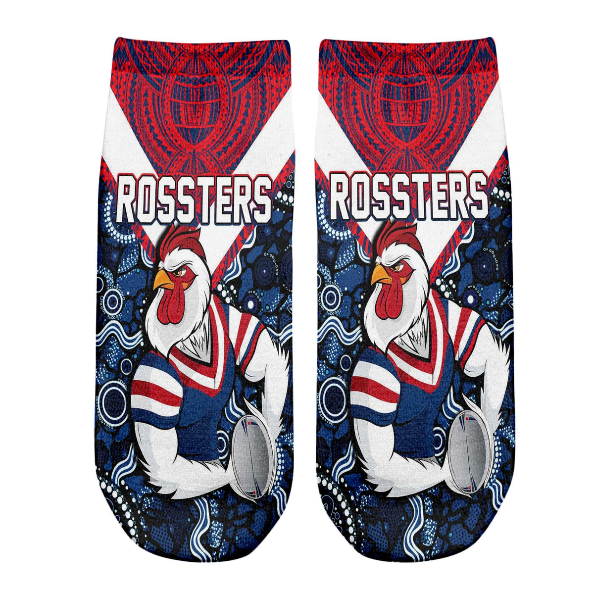 vibe-hoodie-socks-custom-sydney-roosters-tattoo-style-ankle-socks