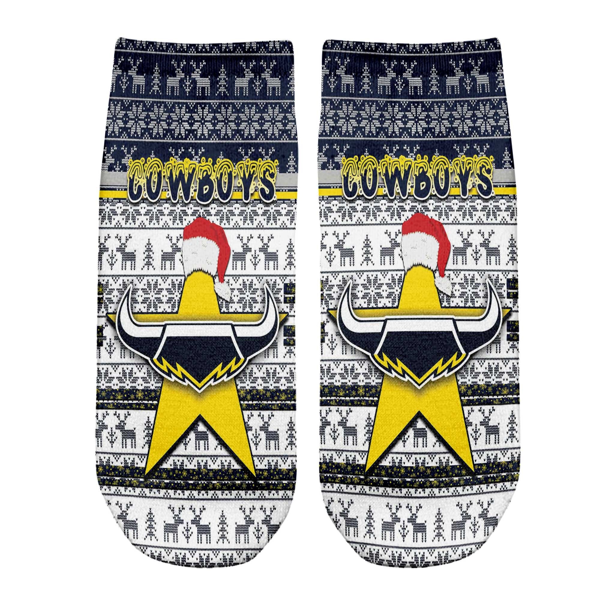 vibe-hoodie-socks-custom-north-queensland-cowboys-christmas-ankle-socks