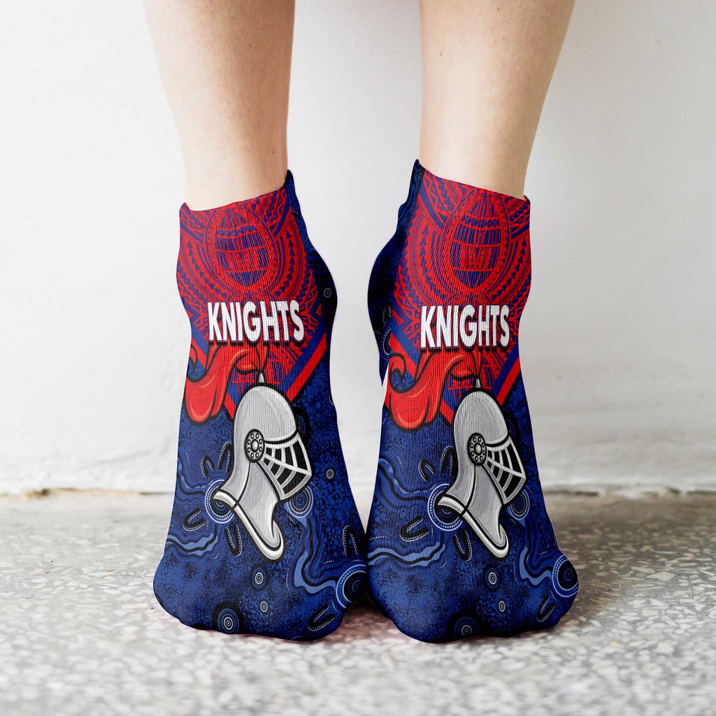 vibe-hoodie-socks-custom-newcastle-knights-tattoo-style-ankle-socks