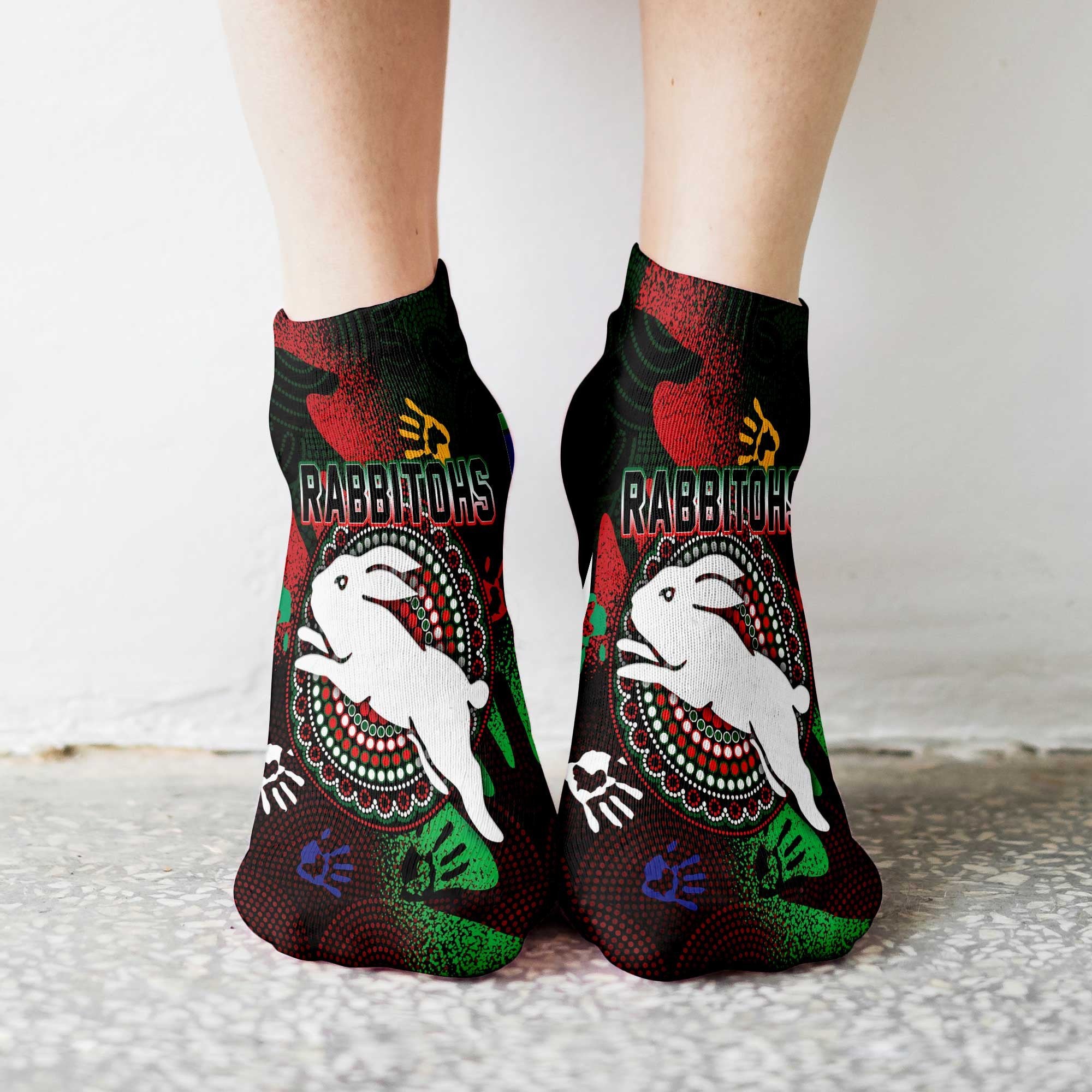 vibe-hoodie-socks-south-sydney-rabbitohs-naidoc-2022-ankle-socks