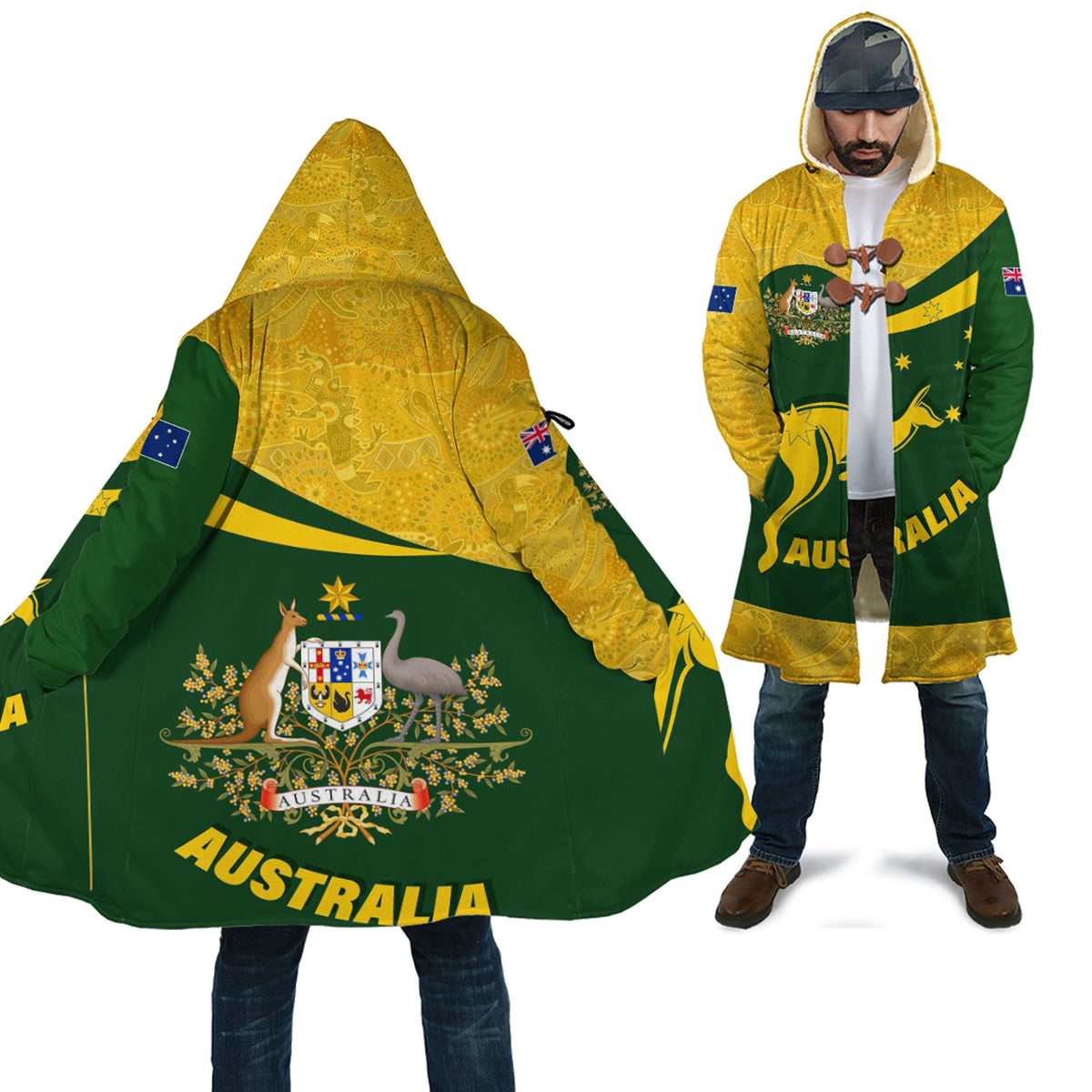 vibe-hoodie-clothing-australia-coat-of-arms-active-sport-pattern-gold-cloak