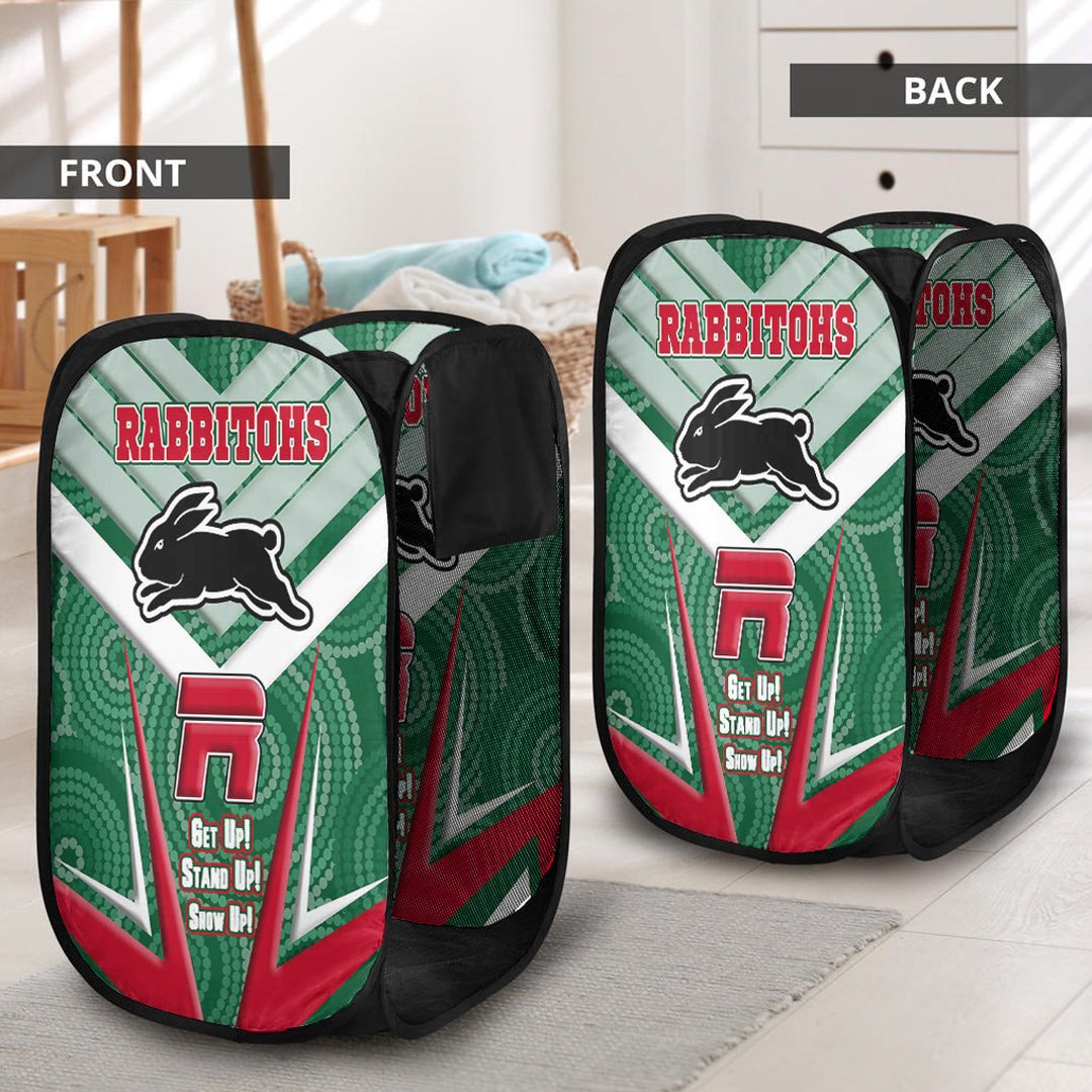 vibe-hoodie-laundry-hamper-south-sydney-rabbitohs-naidoc-2022-sporty-style-laundry-hamper