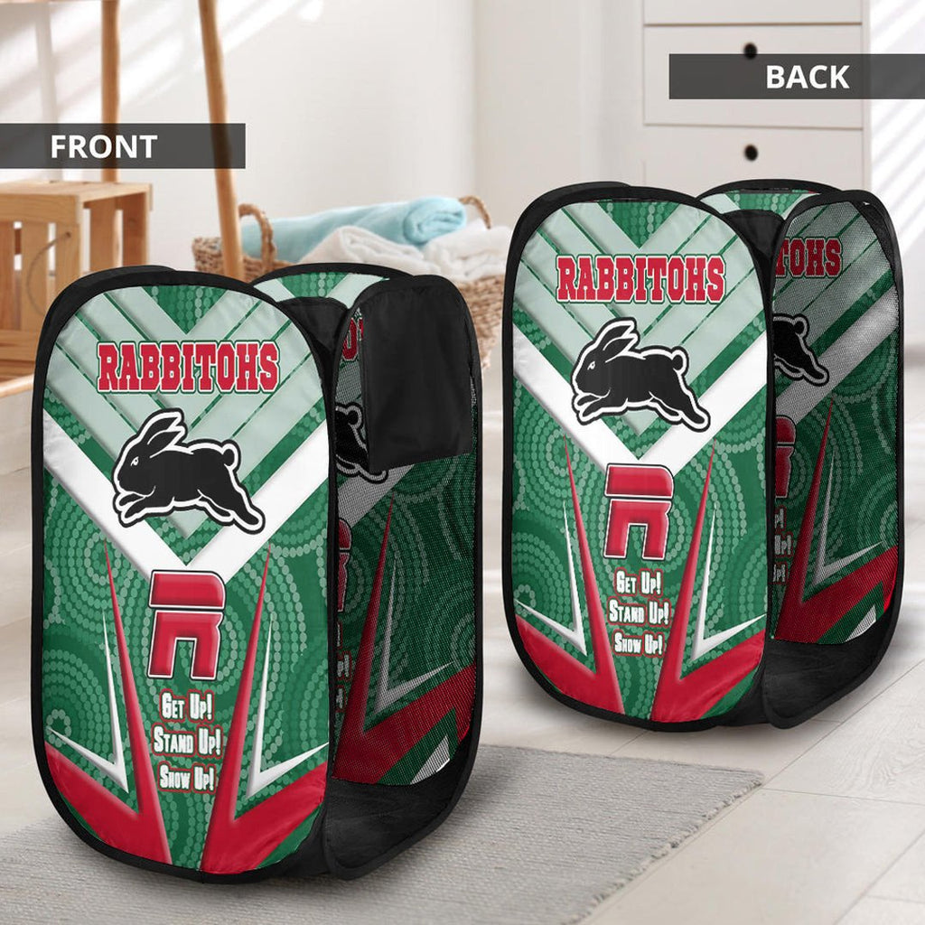 vibe-hoodie-laundry-hamper-south-sydney-rabbitohs-naidoc-2022-sporty-style-laundry-hamper