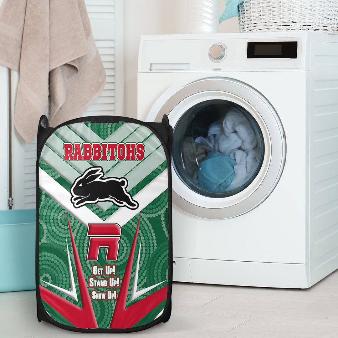 vibe-hoodie-laundry-hamper-south-sydney-rabbitohs-naidoc-2022-sporty-style-laundry-hamper