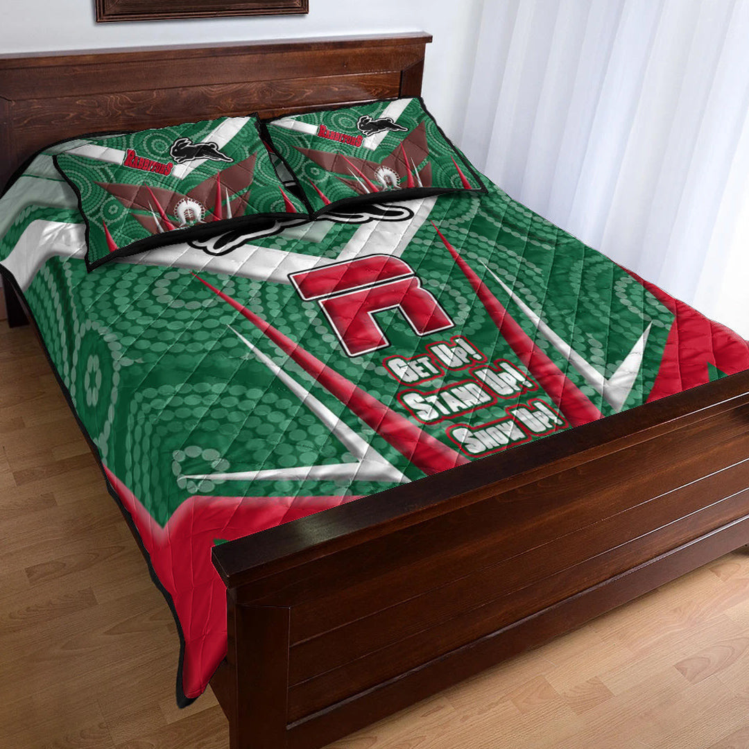 vibe-hoodie-quilt-bed-set-south-sydney-rabbitohs-naidoc-2022-sporty-style-quilt-bed-set