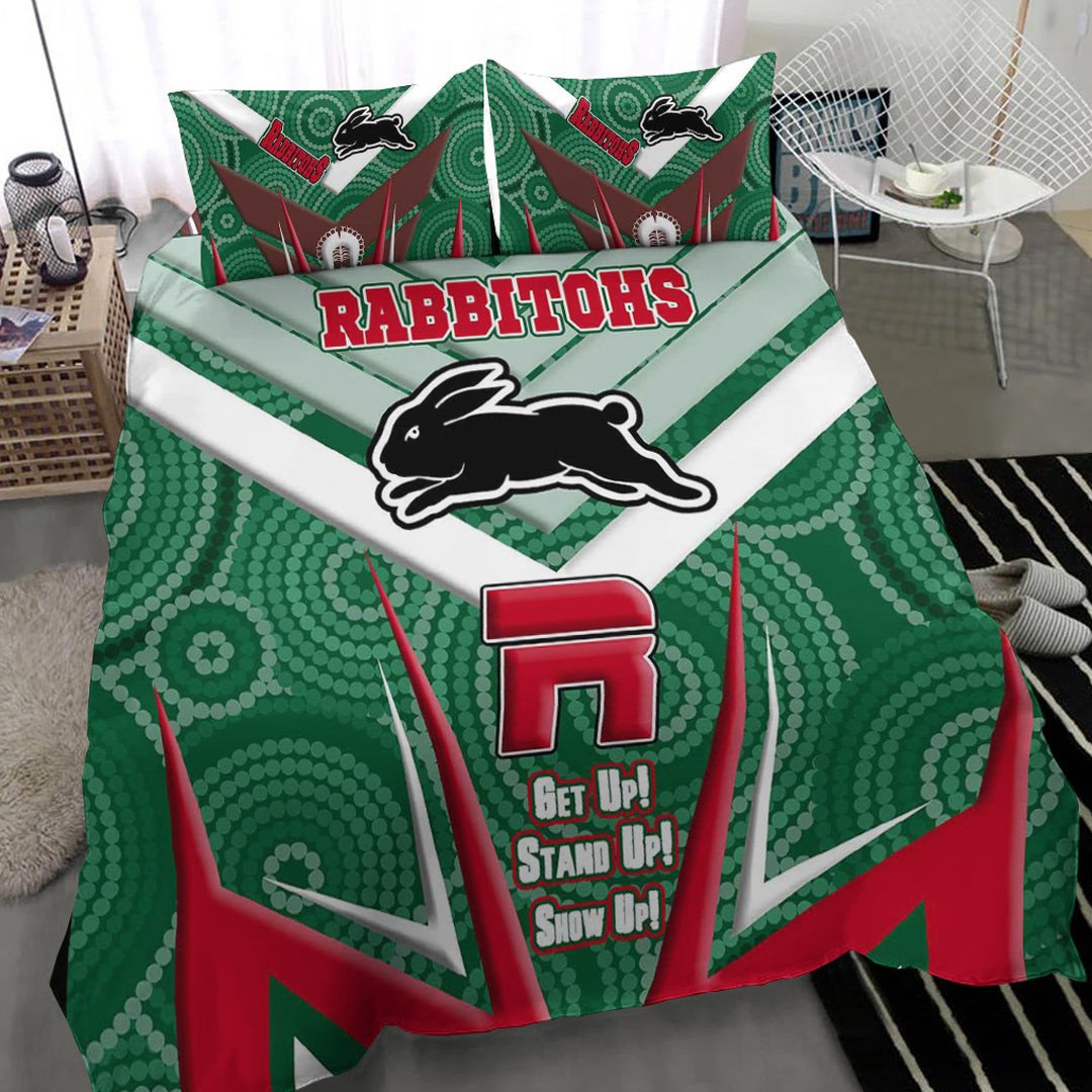 vibe-hoodie-bedding-set-south-sydney-rabbitohs-naidoc-2022-sporty-style-bedding-set
