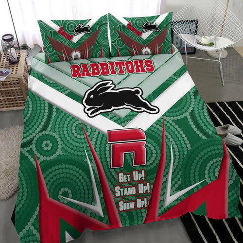 vibe-hoodie-bedding-set-south-sydney-rabbitohs-naidoc-2022-sporty-style-bedding-set