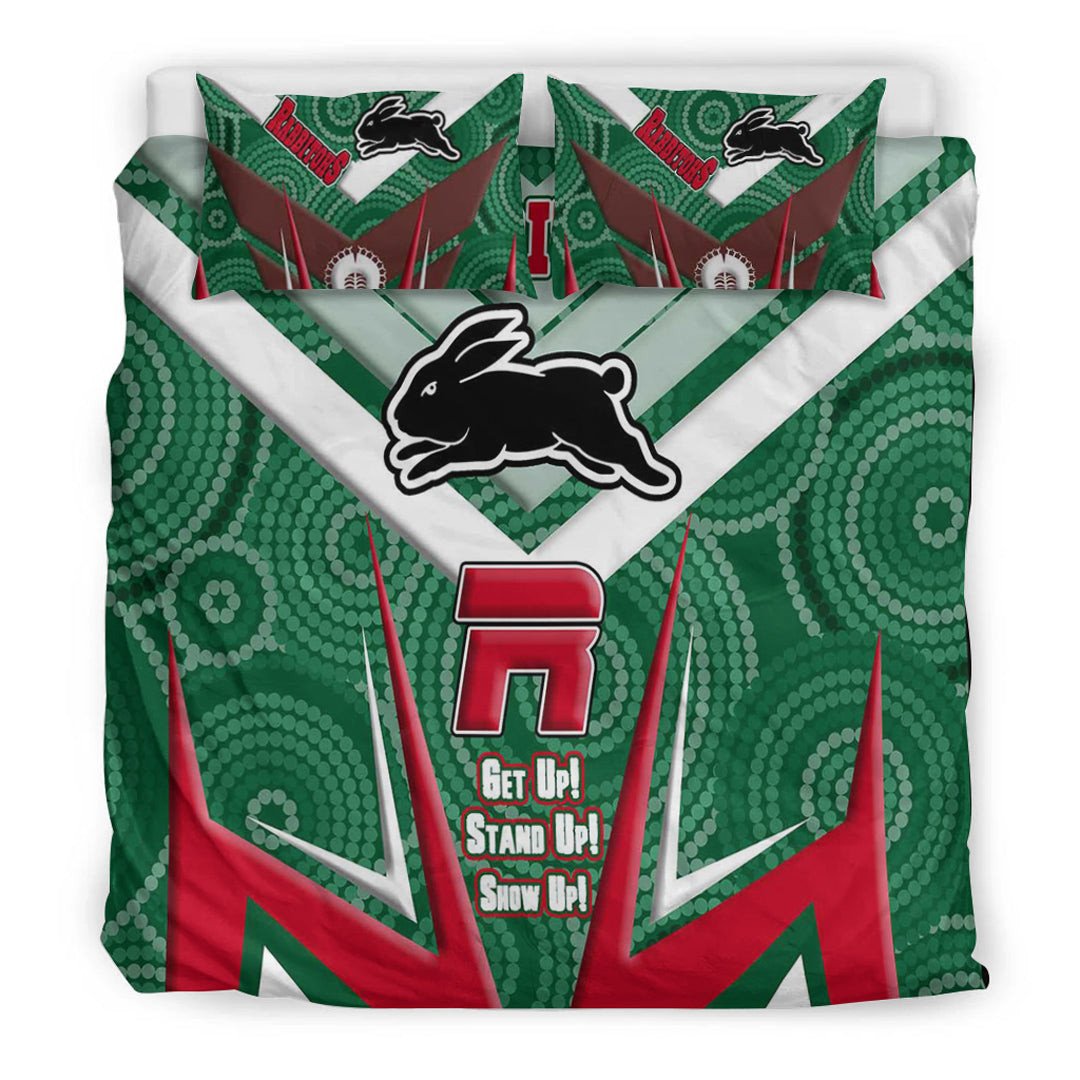 vibe-hoodie-bedding-set-south-sydney-rabbitohs-naidoc-2022-sporty-style-bedding-set