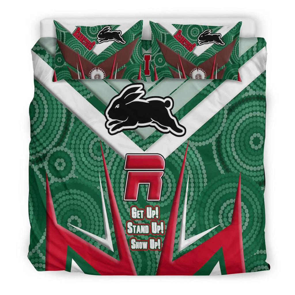 vibe-hoodie-bedding-set-south-sydney-rabbitohs-naidoc-2022-sporty-style-bedding-set