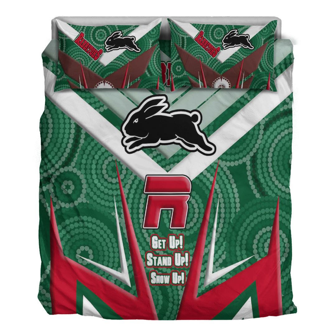 vibe-hoodie-bedding-set-south-sydney-rabbitohs-naidoc-2022-sporty-style-bedding-set