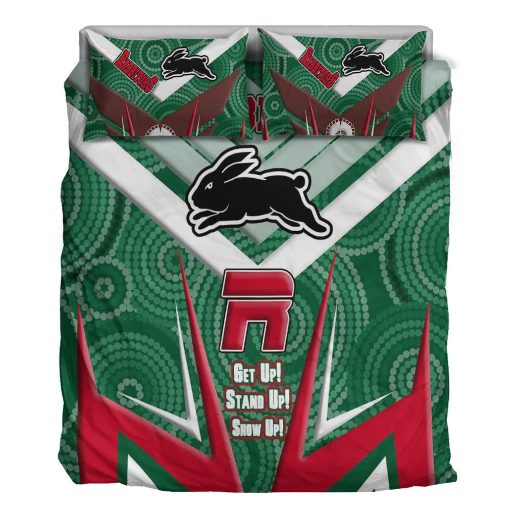 vibe-hoodie-bedding-set-south-sydney-rabbitohs-naidoc-2022-sporty-style-bedding-set