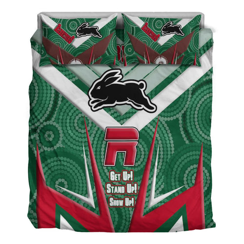 vibe-hoodie-bedding-set-south-sydney-rabbitohs-naidoc-2022-sporty-style-bedding-set